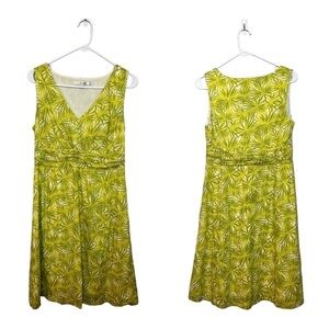 Boden Tropical Flora Fauna V-Neck Fit & Flare Sun Casual Sleeveless Dress